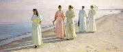 Michael Ancher Promenade on Skagen Beach (nn02) oil painting artist